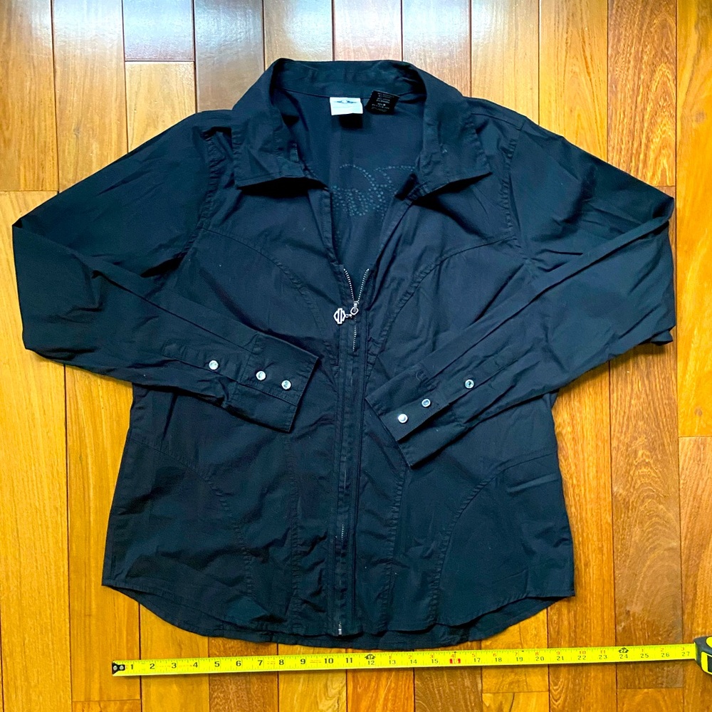 Harley-Davidson zip up long sleeve blouse
